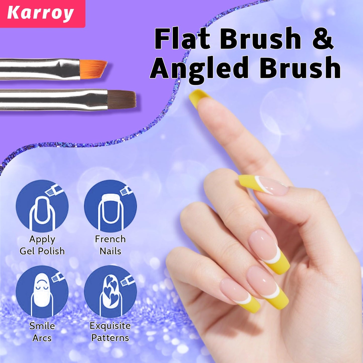 Nail Art Brushes Kit, Multifunctional Nail Brushes for Nail Art Nail Design Brush Gel Nail Brush for Nail Extension Nail Art Liner Brush Dotting Tools for DIY (6PCS Brushes)