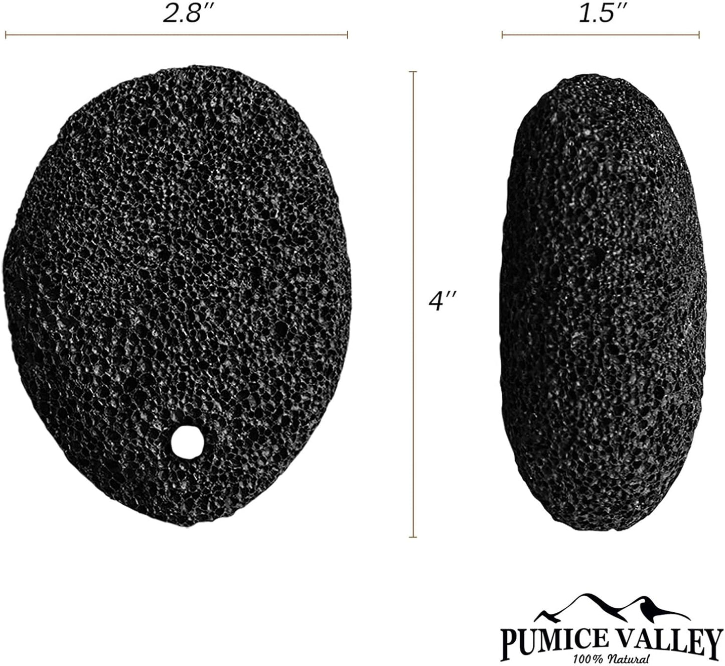 Pumice Stone - Natural Earth Lava Black - Callus/Corn Remover for Feet Heels and Palm - Pedicure Exfoliation Tool - Dry Dead Skin Scrubber - Health Foot Care