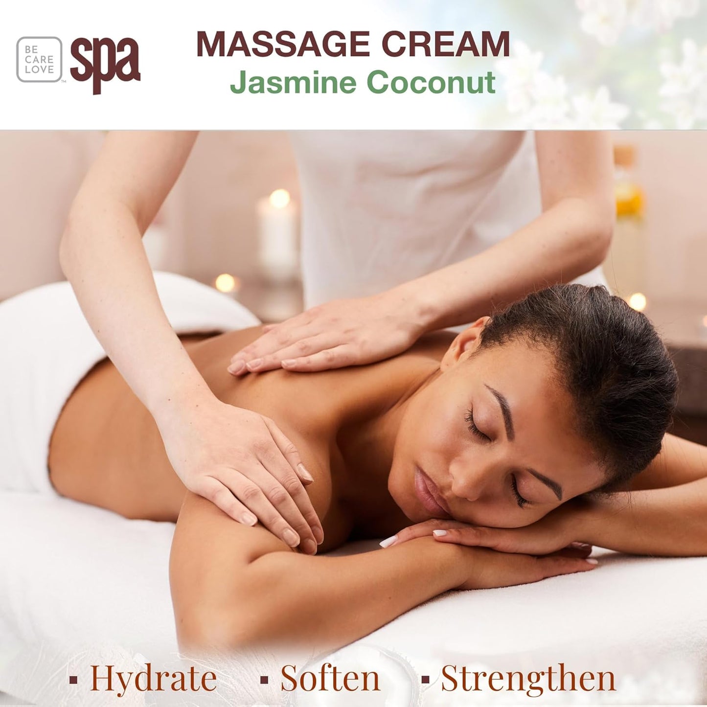 Be Care Love (BCL) Spa Massage Creams (16 fl oz, Jasmine & Coconut)