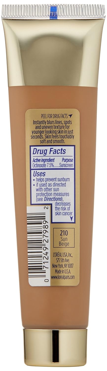 L'Oréal Paris Visible Lift Blur Foundation, Sun Beige, 1.3 fl. oz.