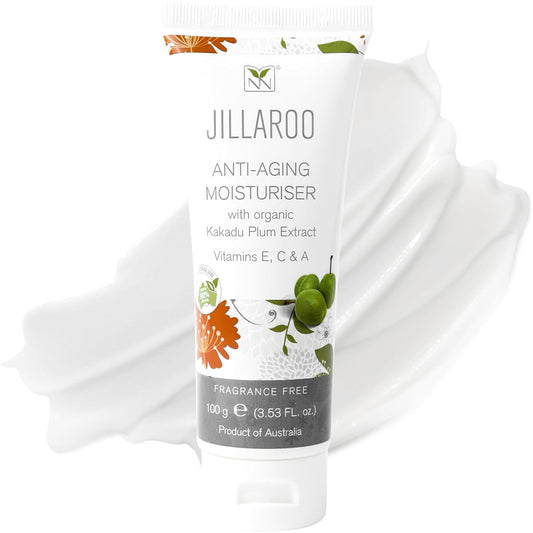 Jillaroo Natural Face Moisturizer for Men & Women with Kakadu Plum, Vitamin A, C, E, Minerals, & Antioxidants - 100g Face Moisturizer for Dry Skin by Y-Not Natural