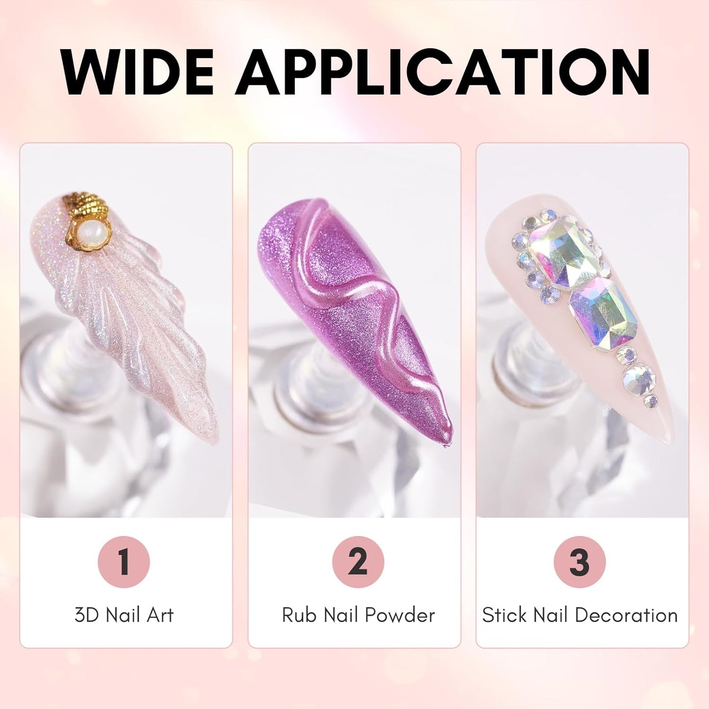 Makartt Nail Rhinestone Glue with 3D Gel Kit – Super Strong Nail Charm Glue & Sculpting Gel for DIY Nail Art, Drawing, Molding & Embossed Designs, Easy to Use for Nail Lovers & Beginners