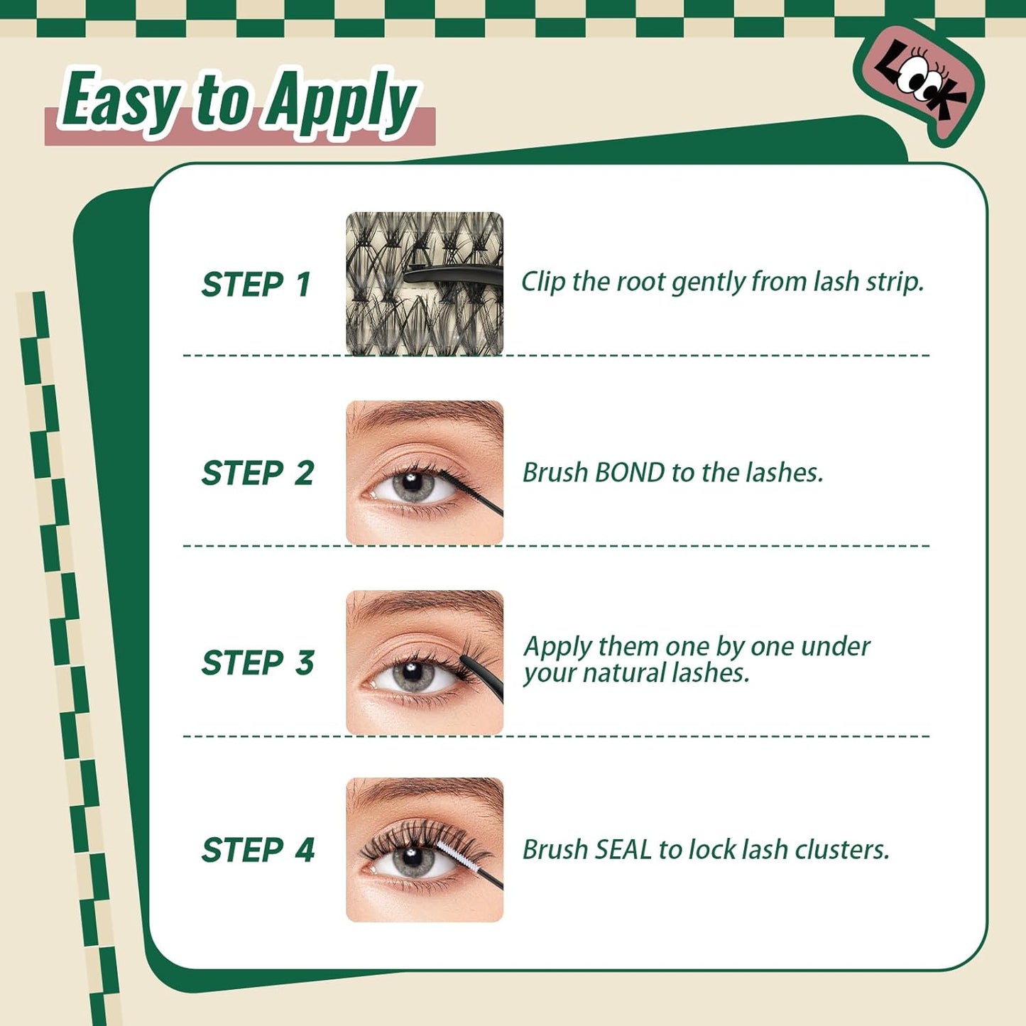 KEYYOU DIY Lash Extension Kit 280pcs Individual Lashes D Curl Eyelash Extension Kit 30D+40D 9-16Mix Lash Clusters with Lash Bond and Seal and Lash Applicator for DIY at Home(KIT-30D40D-0.07D-9-16MIX)