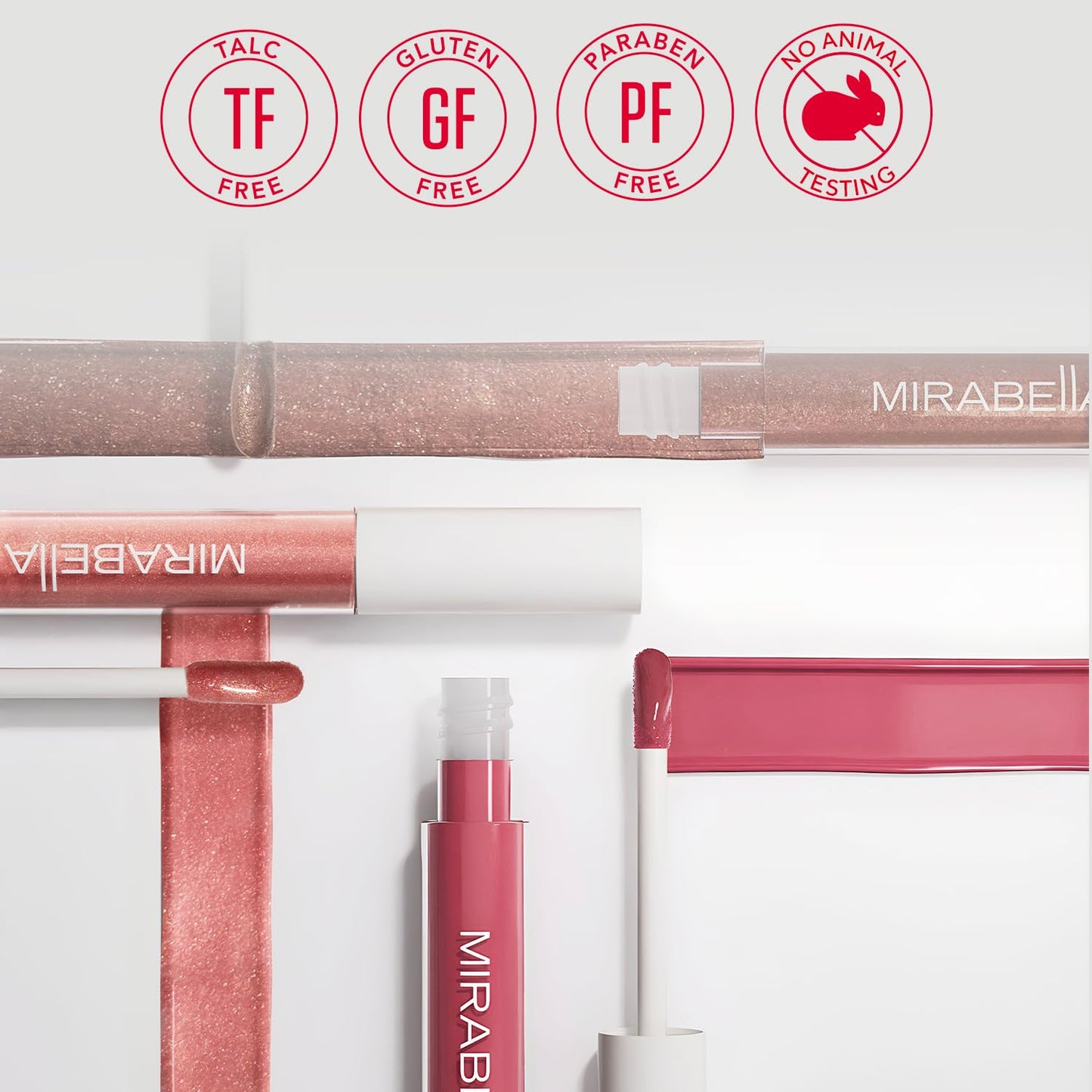 Mirabella Luxe Advanced Lip Gloss, Hydrating Non-Sticky High-Shine Lip Gloss for Women, Infused with Vitamin E & Jojoba Oil, Long-Lasting & Cruelty-Free - Lustre (Light Peach Nude)