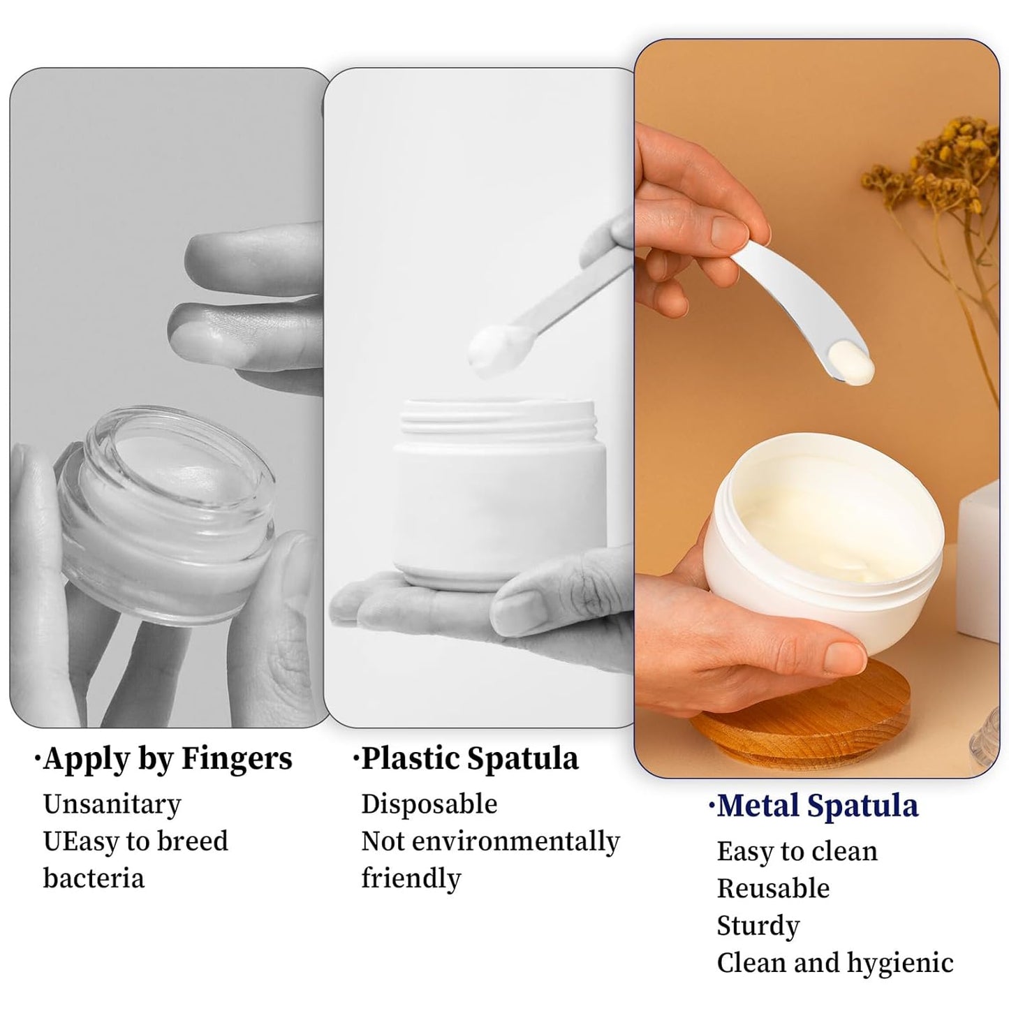 2Pcs Mini Metal Cosmetic Spatulas, Skincare SpatulaMixing and Sampling Makeup Beauty Tools for Skin Care Creams, Eye Cream, Essences Beauty Accessories(4PCS)