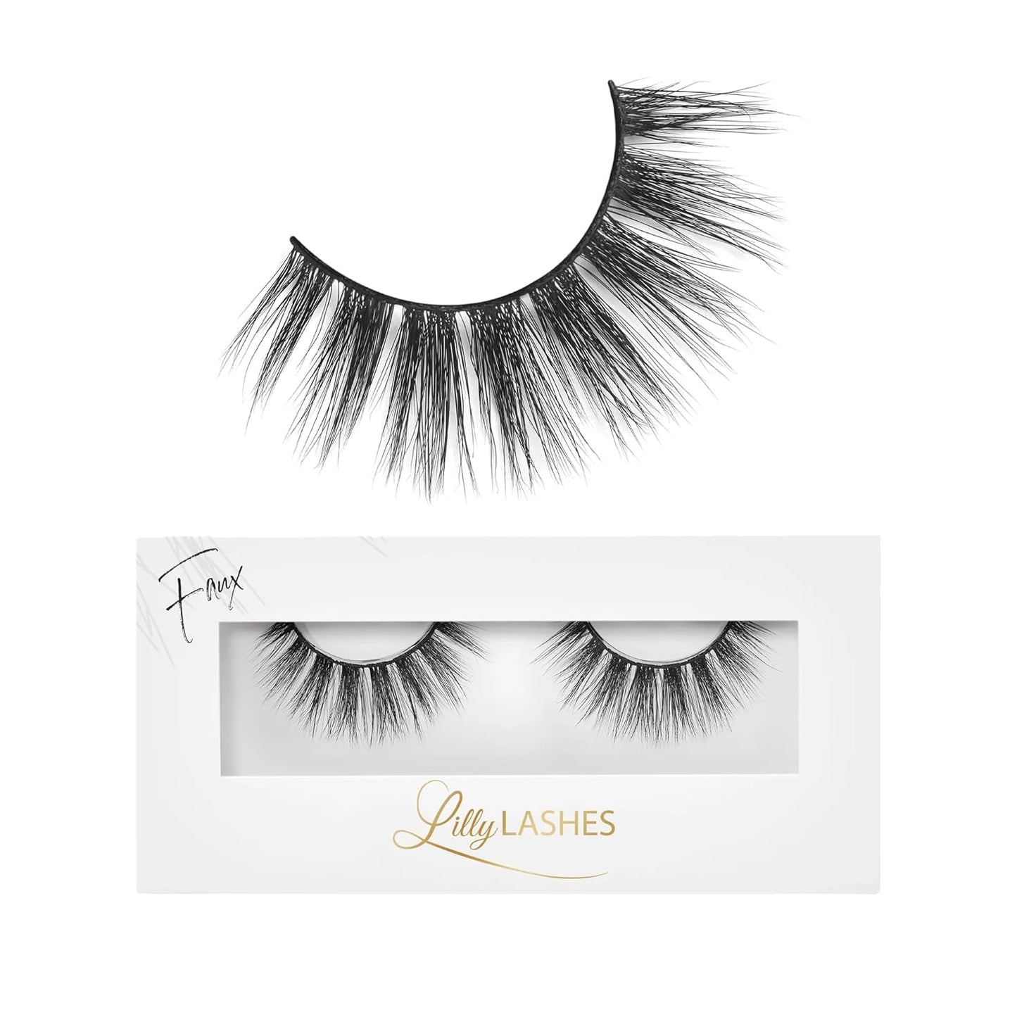 Lilly Lashes Miami Lite Faux Mink Strip Lashes, Light Brown, Reusable, No Glue Included