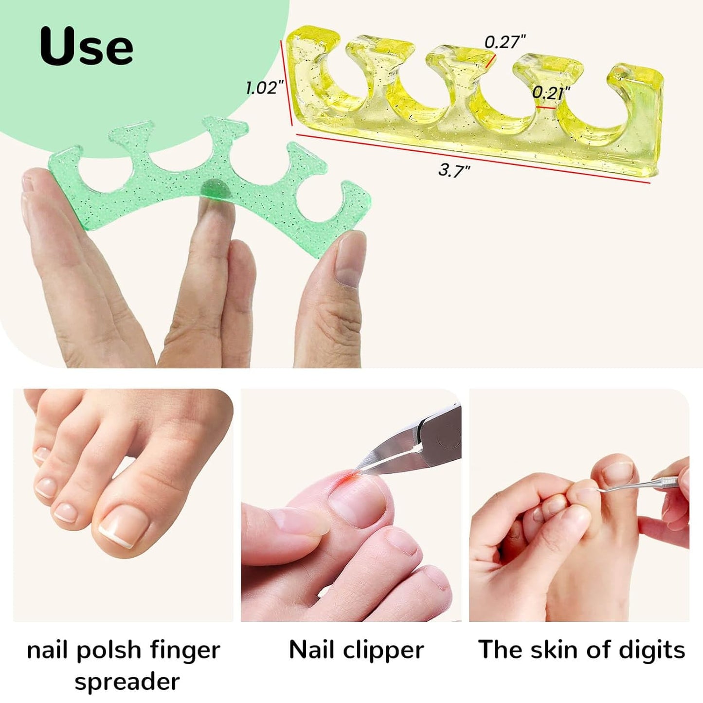 Toe Nail Separator,Toe Separators,Toe Separators Use for Separation of Toenails or Nails as Well as Polishing of Nail Polish.