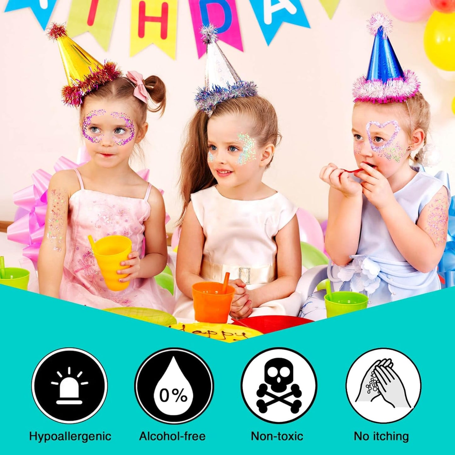 MEICOLY Sky Blue Body Glitter,Teal Face Glitter Gel,Halloween Glitter Face Paint,Light Blue for Face Body Eye Hair,Mermaid Turquoise Sparkling Makeup for Women Kids,50 ml