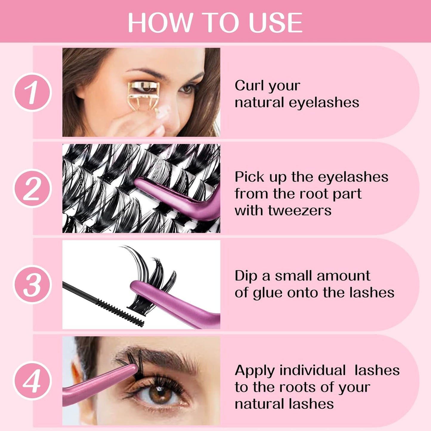 280 Pcs Individual Lashes - 50D-C-9-16mix Wispy Cluster Lashes That Look Like Eyelash Extensions - DIY At Home