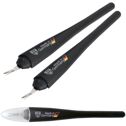 3 Swords Germany - Brand Quality Cuticle Knife Trimmer Remover Cutter (2 pcs.) Manicure Pedicure Grooming for Professional Finger & Toe Nail Care by 3 Swords, Made in Solingen Germany