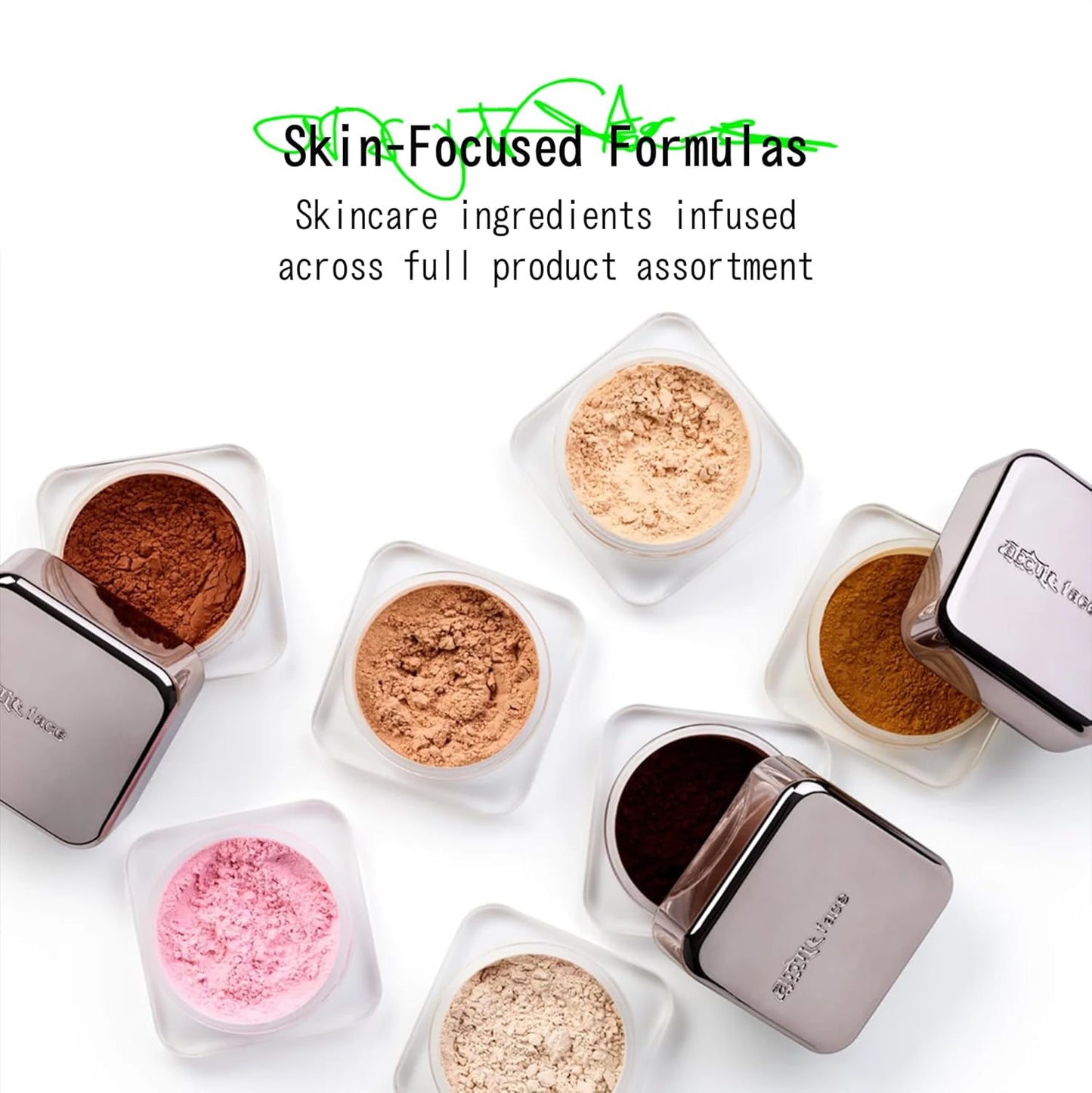 about-face Curtain Call Set & Smooth Loose Powder Partition – Lightweight, Oil-Absorbing Setting Powder with Rice Starch & Corn-Based Talc Alternative – Vegan, Cruelty-Free – 0.35oz (Medium Deep)