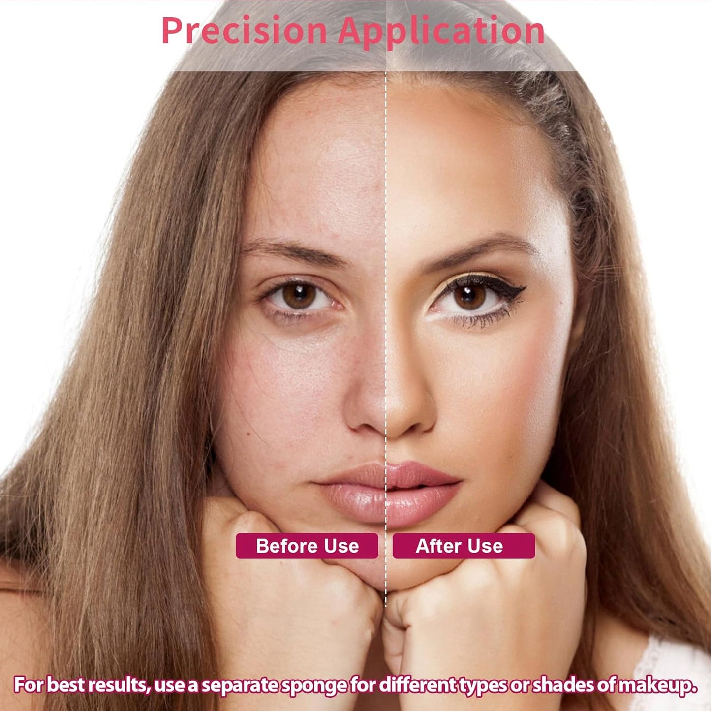 540 Pcs New Makeup Sponges Wedges for Face Foundation, Latex-Free Triangle Cosmetic Make Up Sponge for Flawless Application and Blending, Beauty Blender for All Skin Types with Ten Pouches