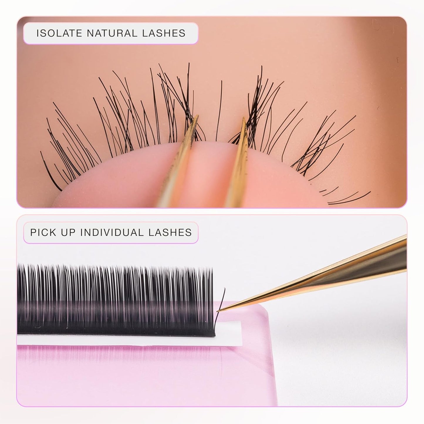 Curacoro Lash Tweezer - Professional & Precision Fiber Tip Grip Lash Tweezers for Eyelash Extensions, Multi Shapes & Purposes Tweezers for Volume, Isolation & Classic Lashes (Galaxy, La Classique)