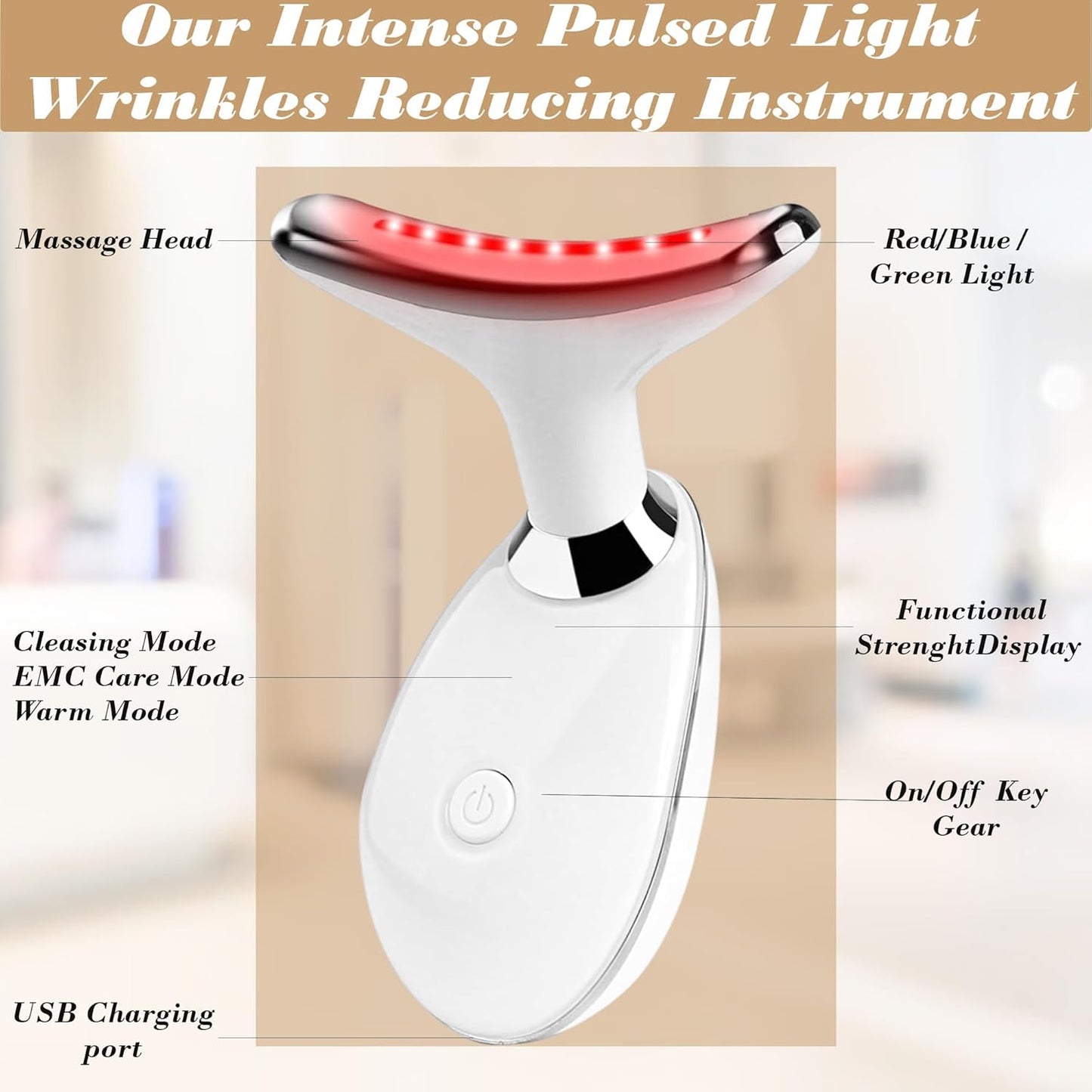 Facial Massager for Women and Men – Face Roller for Skin Tightening, Wrinkle Reduction, Anti-Aging, Face Lifting, Skin Care, Beauty Tool for Jawline, Neck Massager, Rechargeable Home Spa Device,