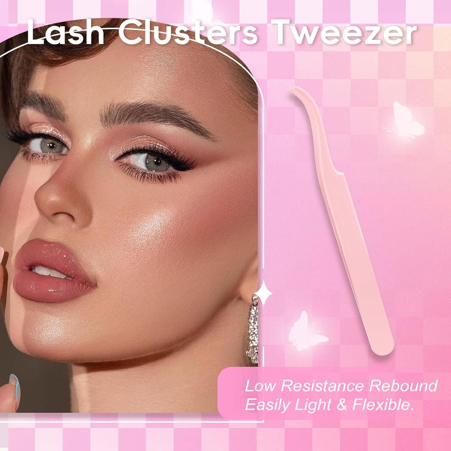 FADLASH Lash Extension DIY Kit Lash Clusters D Curl Cluster Lashes with Lash Bond and Seal Cluster Lashes Glue Remover Lash Tweezers for DIY Eyelash Extension at Home（Kit 80D-0.07D-12-18MIX）