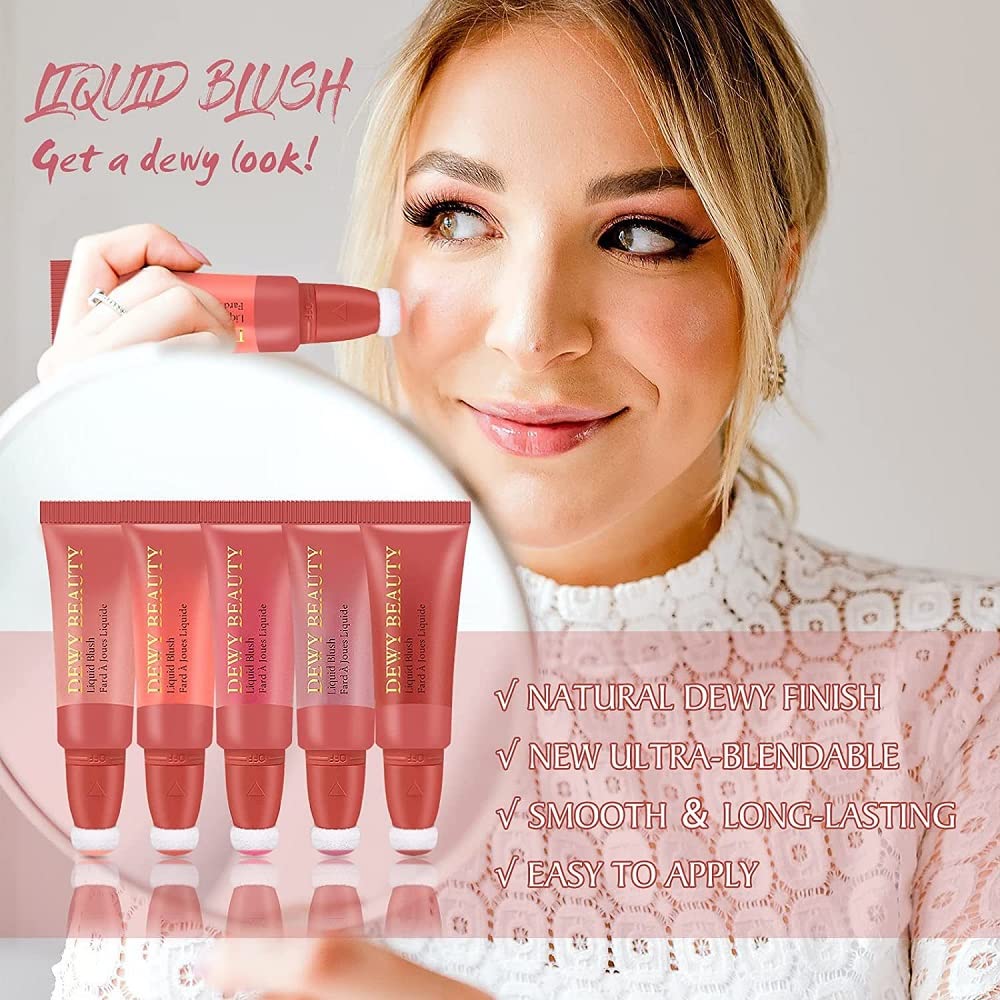 3 Color Blush Beauty Wand, Soft Matte Lightweight With Cushion Applicator Creamy Natural Shimmer Blendable Face Blush. (103# Rosa-Cool Pink+104# Cheery-Dark Rose+105# Ardour -Terracotta)