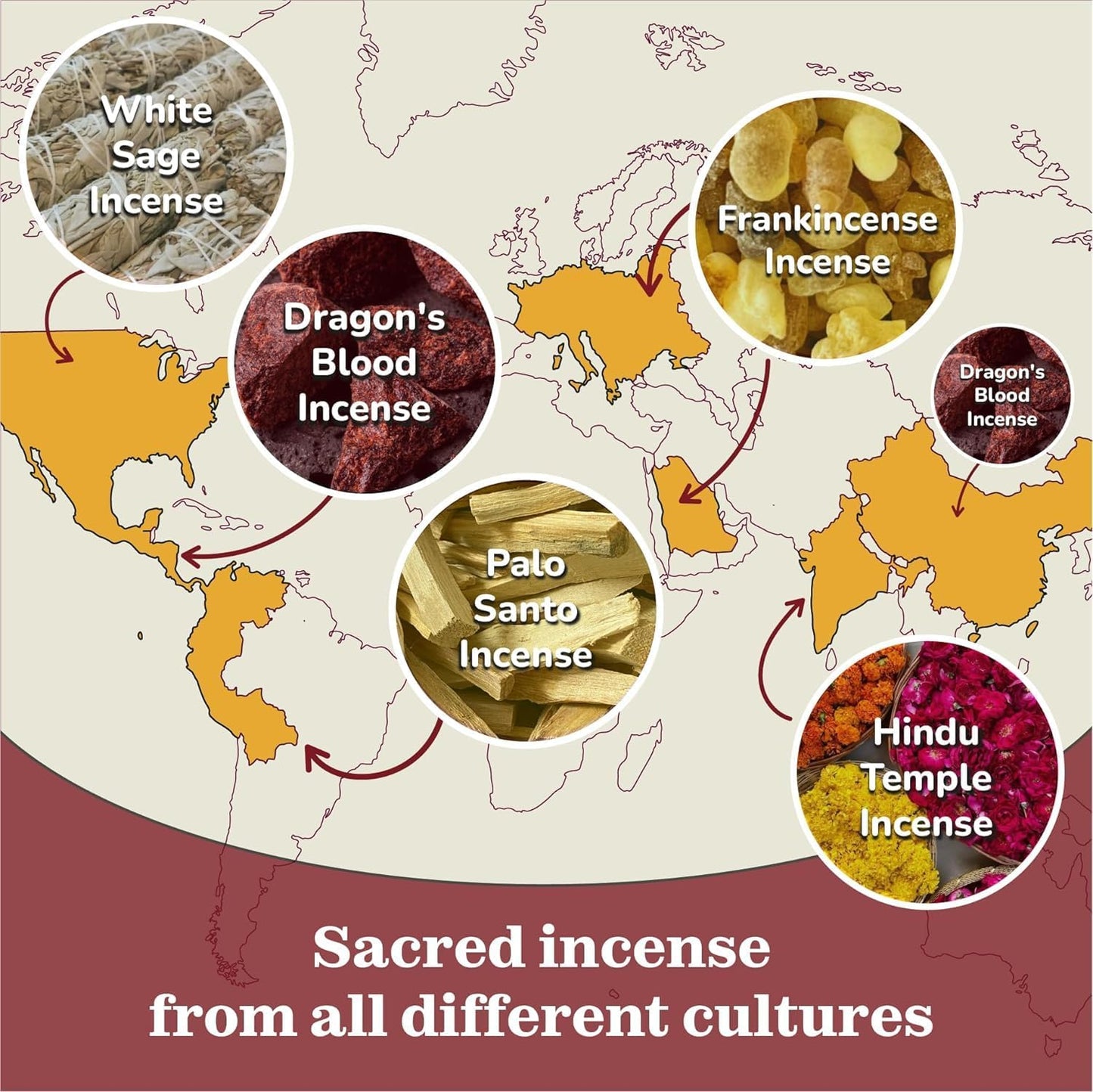 Natural Incense Sticks Variety Pack - (5 Variants) Charcoal Free Inscents-Sticks, Made from Upcycled Flowers | Sacred Insence-Sticks from All Cultures (Inciensos Aromaticos)