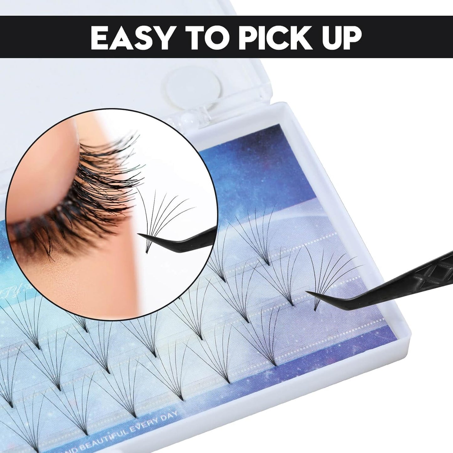 Ms.Queen Lash Extension Tweezers, Fiber Tip Lashing Tweezers for Volume & Individual Eyelash Extensions,Black