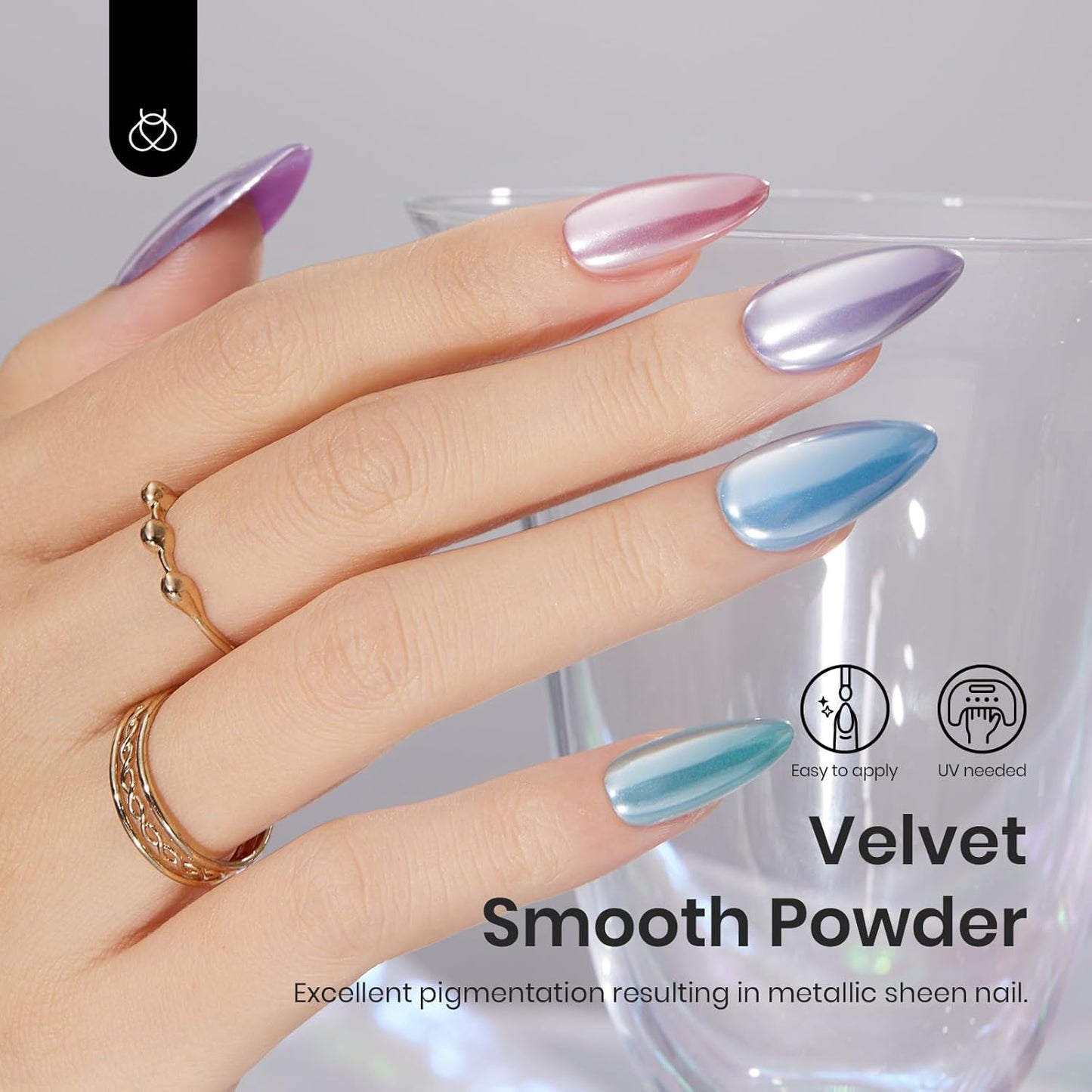 beetles Chrome Nail Powder Metallic with Top Coat Set- Silver Mirror Effect Galaxy Glitter Gel Polish, 1g/Jar with 7.5ml No Wipe UV Gel Top Coat for DIY Nails Art Salon Manicure Design Decoration