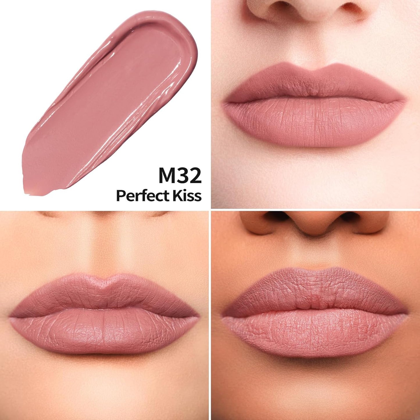 Oulac Matte Pink Lipstick for Women, Long Lasting Liquid Lip Stick High Impact Lip Gloss Full Coverage Lip Makeup with Vitamin E Waterproof Formula,Vegan M32