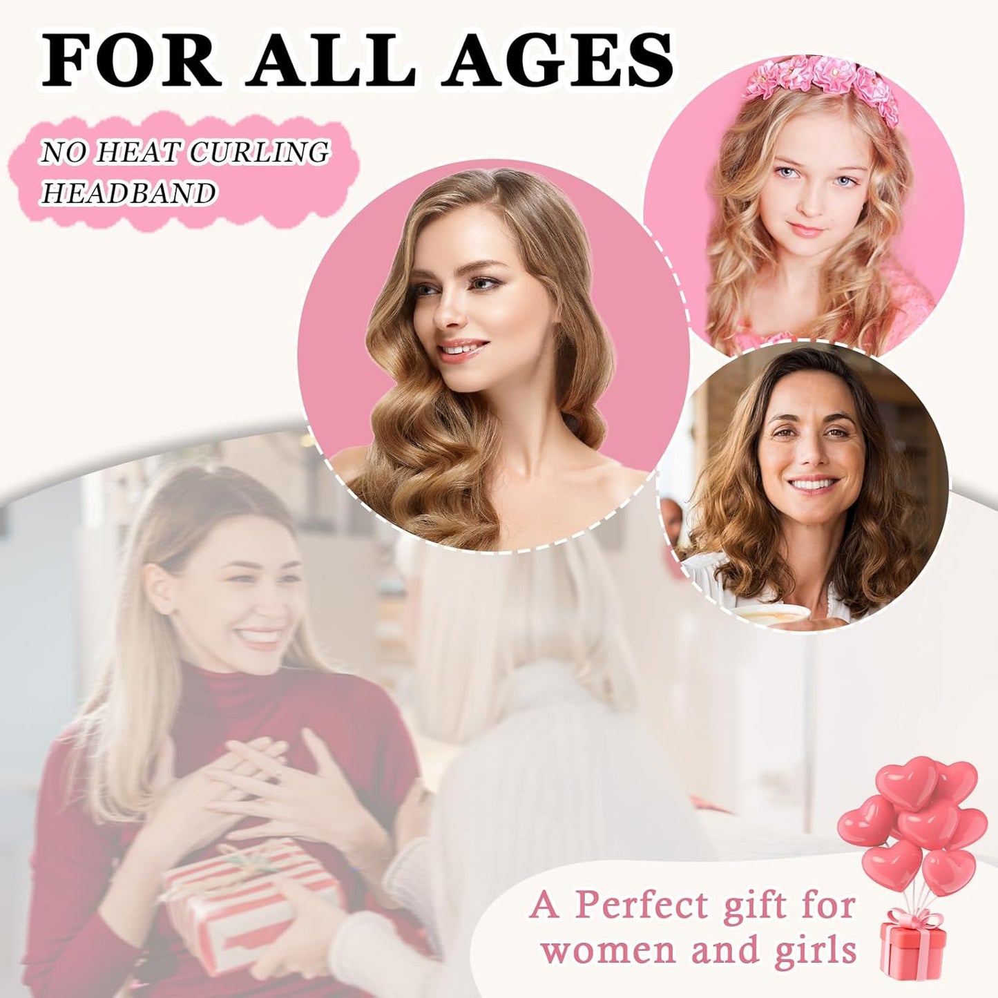 Heatless Curls Overnight Hair Curler, 70" Soft Hair Curlers to Sleep In No Heat Curls Overnight, 9 PCS No Heat Curlers Set for Women - Golden Brown