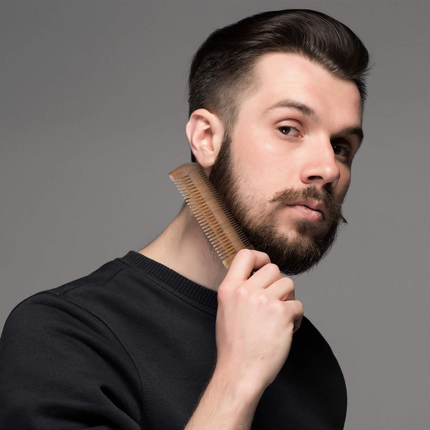 3 Pieces Beard Comb for Men Natural Sandalwood Wooden Mustaches Combs