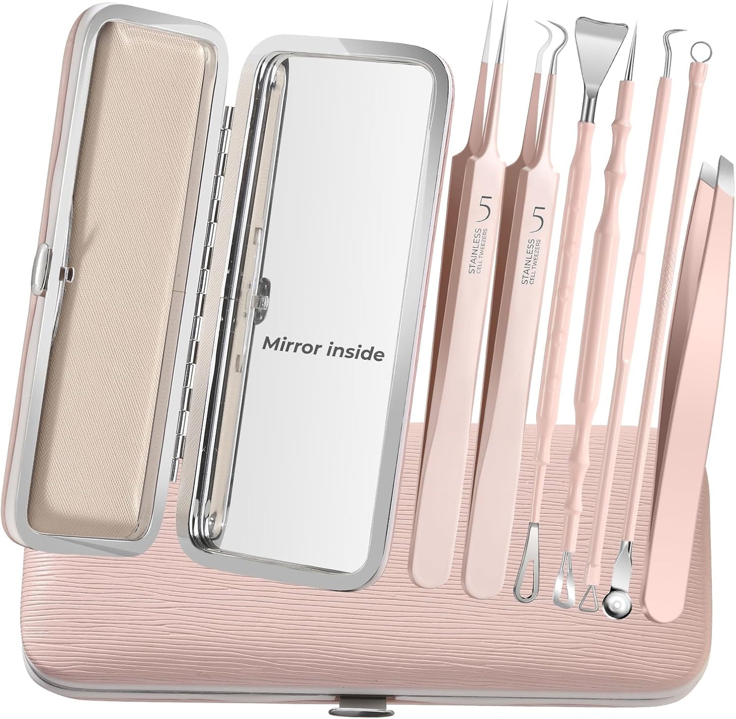 Professional Blackhead Tweezers, Stainless Steel Blackhead Remover Tools, Pimple Popper Tool Kit for Acne Whitehead Blemish, Pore Prep Tool