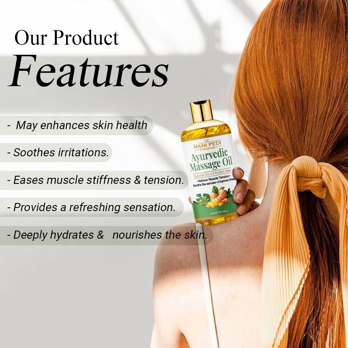 Ayurvedic Massage Oil enriched with Clove, Almond, Lemongrass & Lavender Oils & 6 Ancient Herbs. Relieves Muscle Tensions, Calms Nerves, Soothes. 100% Natural 300ml