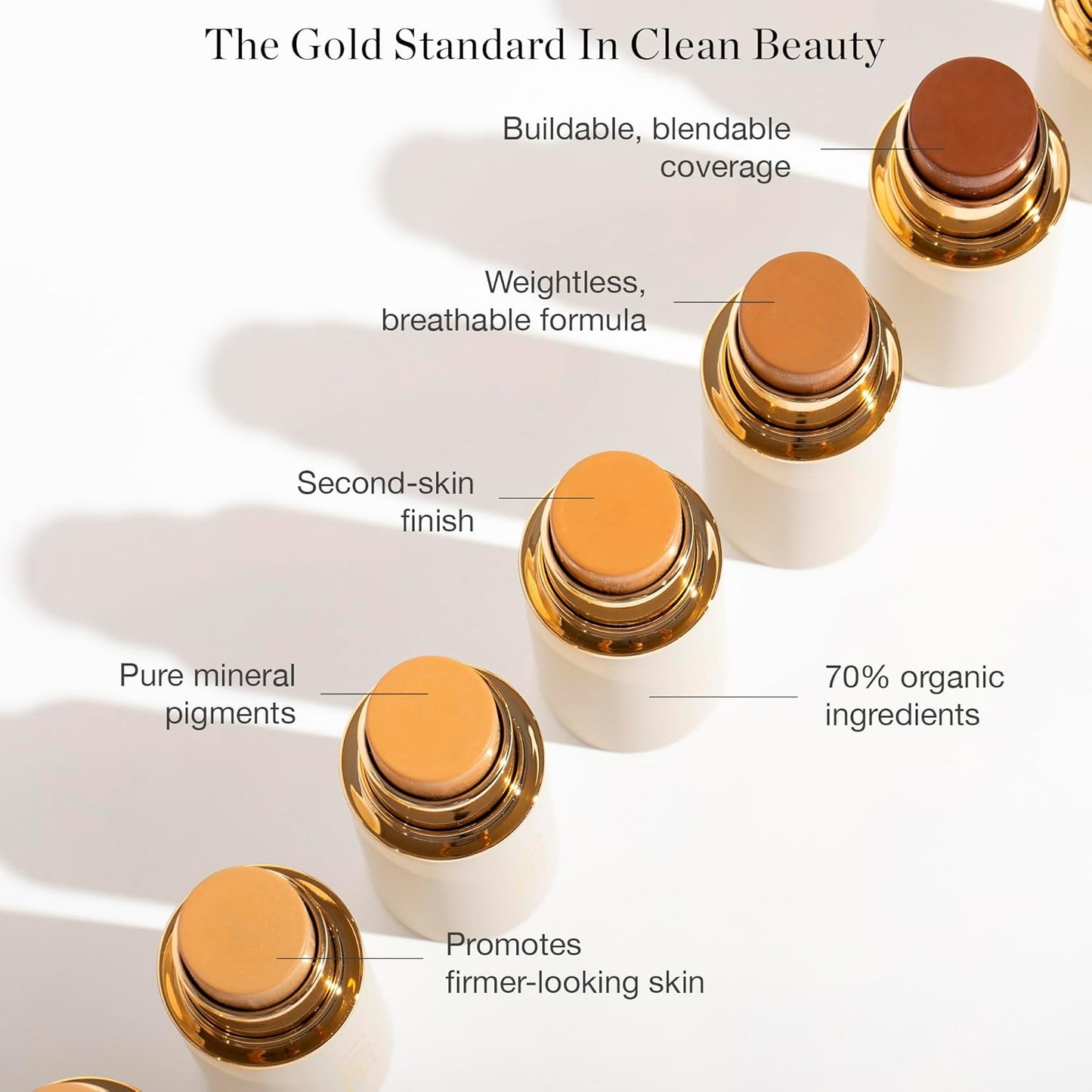 Ogee Sculpted Complexion Foundation Stick (Spruce 12.75N - Deep, Bronze Undertones) Full Coverage Foundation Makeup - Instantly Balance & Even Complexion - 70% Organic Ingredients