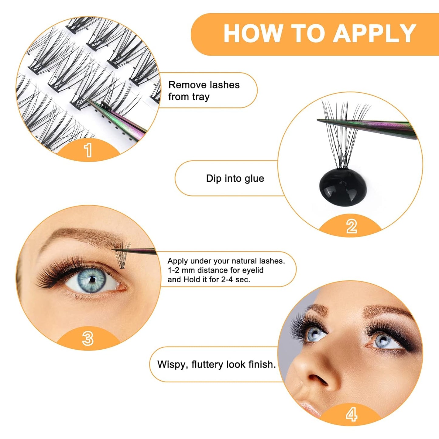 B&Qaugen Lash Clusters 30D+40D-D-12-18MIX Individual Lashes 280 Clusters False Eyelash 9-16MIX Extensions DIY Eyelash Extensions at Home (30D+40D,D-12-18MIX)
