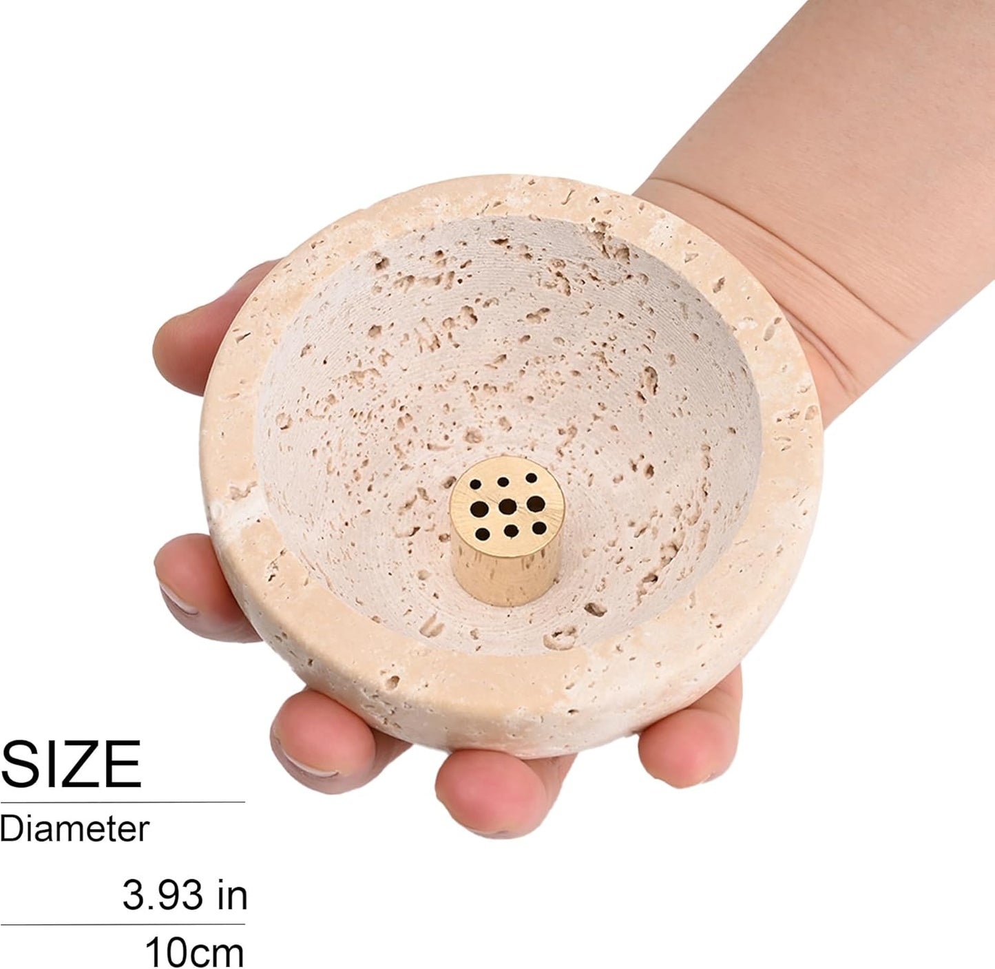 Incense Holder for Sticks and Cones - Handcrafted Limestone Incense Burner and Ash Catcher, Modern Stone Holder for Aromatherapy, Meditation, and Japanese Incense