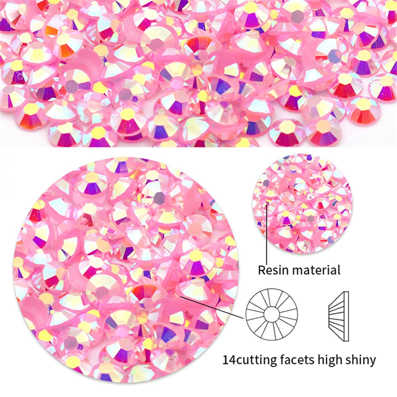 4500 Pcs SS6 2mm AB Flatback Rhinestones for Nails Art Crafts Glitter Round Shine Gems Crystals DIY Clothes Shoes （Black-Bottom Ink-Blue AB）