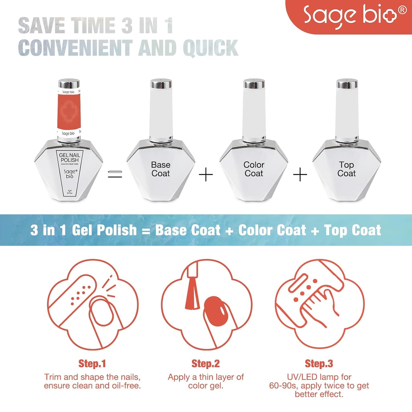 Multifunctional Cat Eye Gel Nail Polish, No Base or Top Coat Required, 15ml, Lasts Up to 4 Weeks, UV/LED Cured, Easy Application, R64