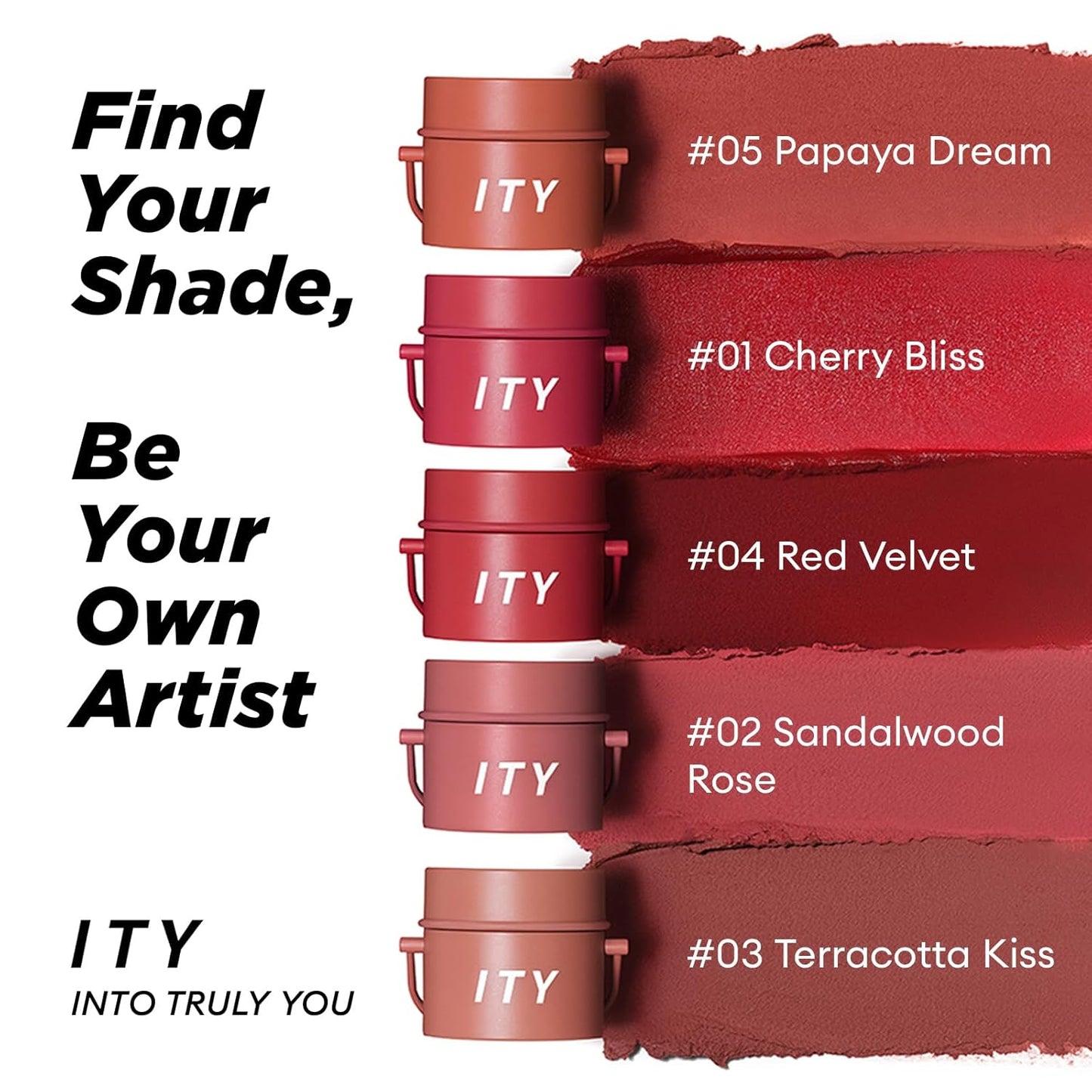 ITY Velvet Matte Finish Lip Stain-Mousse Textured Pudding Pot Lip Clay, Red Shade, Dual-Use as Lipstick and Blush, Conceals Lip Lines, Rich Pigment, 0.21 oz (6g) in Red Velvet