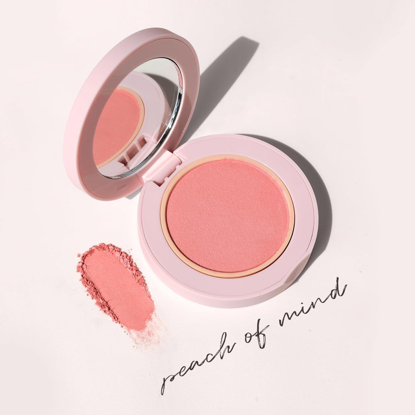 Wander Beauty Hydrating Powder Blush - Lightweight, Peach Blush Makeup with a Blurring, Satin Finish - Buildable Formula with Hyaluronic Acid, Squalane & Aloe Leaf Extract - Peach of Mind - 0.18 oz