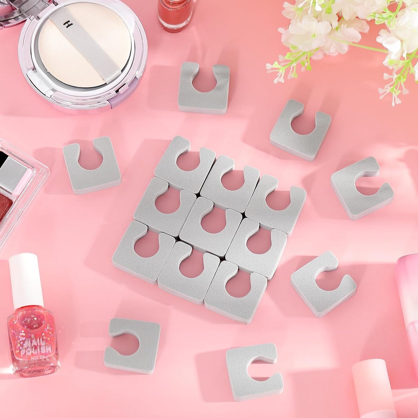 Mumufy 1000 Pcs Individual Pedicure Toe Separators Soft Foam Toe Spacers Comfortable Finger Toe Dividers Pedicure for Women Men Girls Manicure Feet Nail Polish Art Painting Spa(Gray)