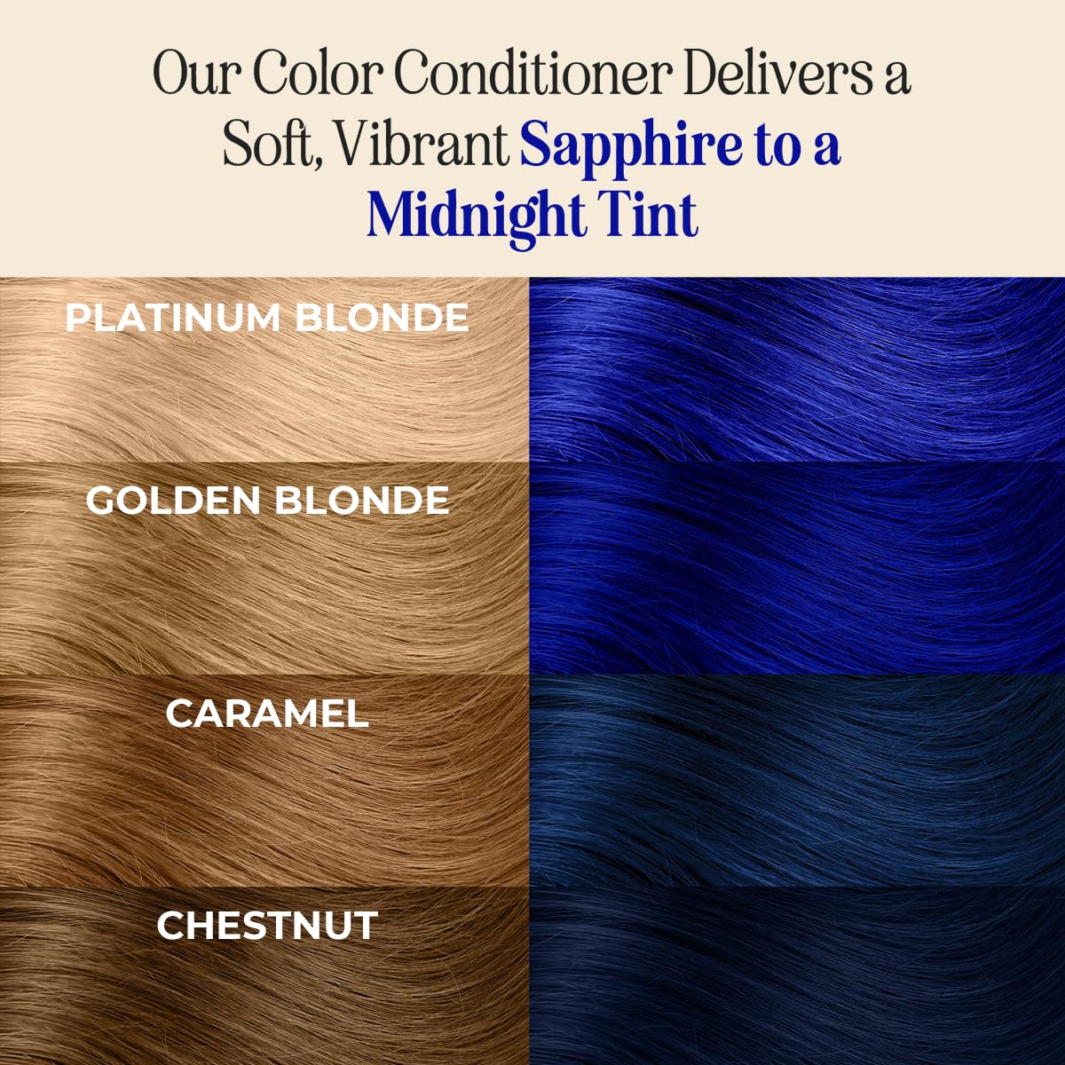 INH Semi Permanent Hair Color | Color Depositing Conditioner | Dark Blue Hair Dye | No Bleach No Peroxide Temporary Royal Sapphire Tint for Women, Men | Vegan, Sulfate & Ammonia Free, Ready to Use 6oz