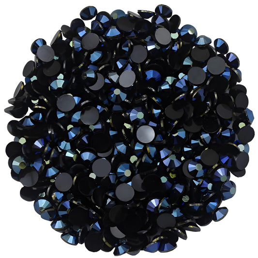 4500 Pcs SS12 3mm AB Flatback Rhinestones for Nails Art Crafts Glitter Round Shine Gems Crystals DIY Clothes Shoes （Black-Bottom Ink-Blue AB）