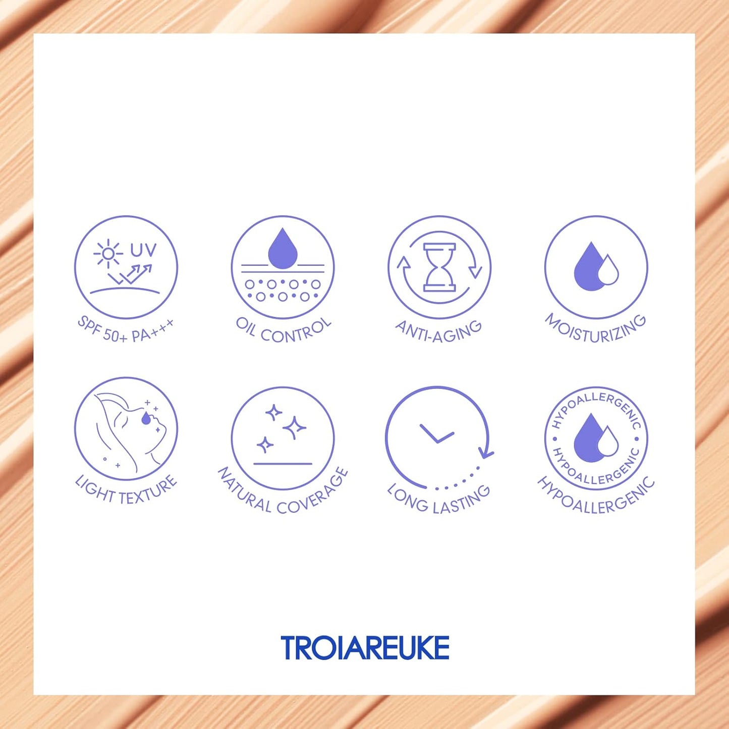 TROIAREUKE Aesthetic BB Cream A+ Formula (21 Beige) SPF50+ PA+++, Lightweight Blemish Balm, Tinted Moisturizer with Medium Coverage, Lasting Foundation Makeup Base for Oily Skin | Korean Beauty Makeup