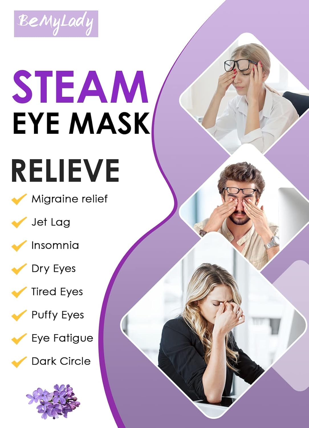 30 PACK Steam Eye Mask for Dry Eyes, Eye Mask Warm Compress 45Mins, Moist Heated Eye Masks for Dark Circles Puffiness Eye Bag, Travel Portable Business Office