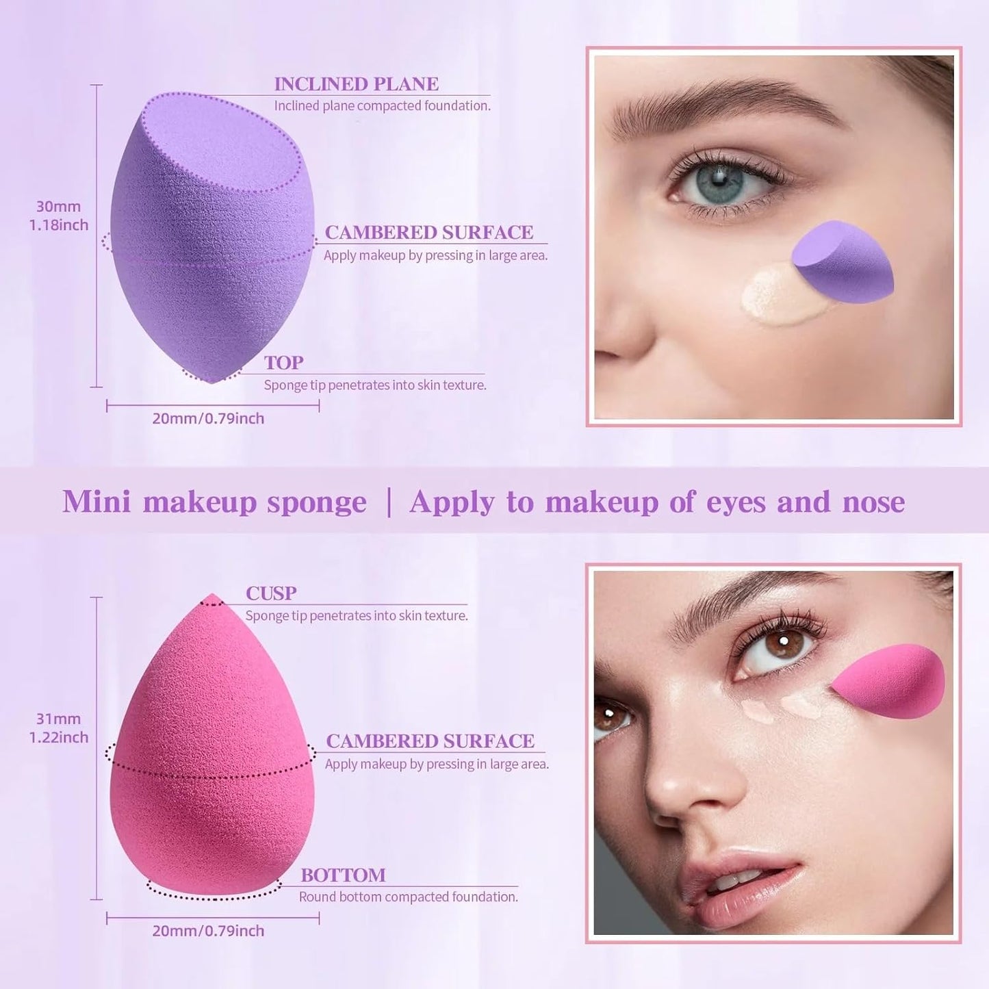 Makeup sponge latex free super soft beauty cosmetic blender, Pink