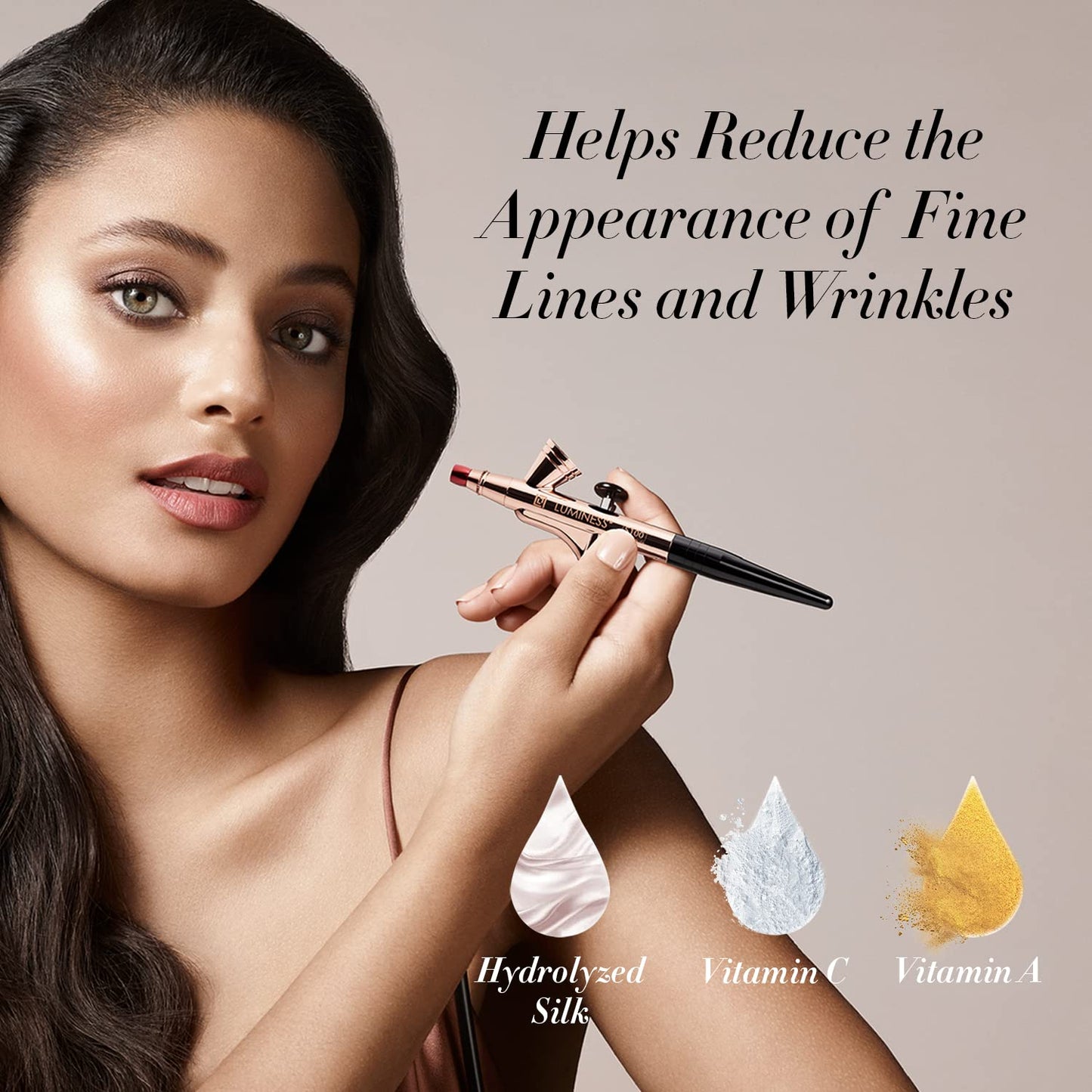 Luminess Air Silk 4-In-1 Airbrush Foundation- Foundation, Shade 100 (.5 Fl Oz) - Sheer to Medium Coverage - Anti-Aging Formula Hydrates and Moisturizes - Professional Makeup Kit for Cordless Air Brush