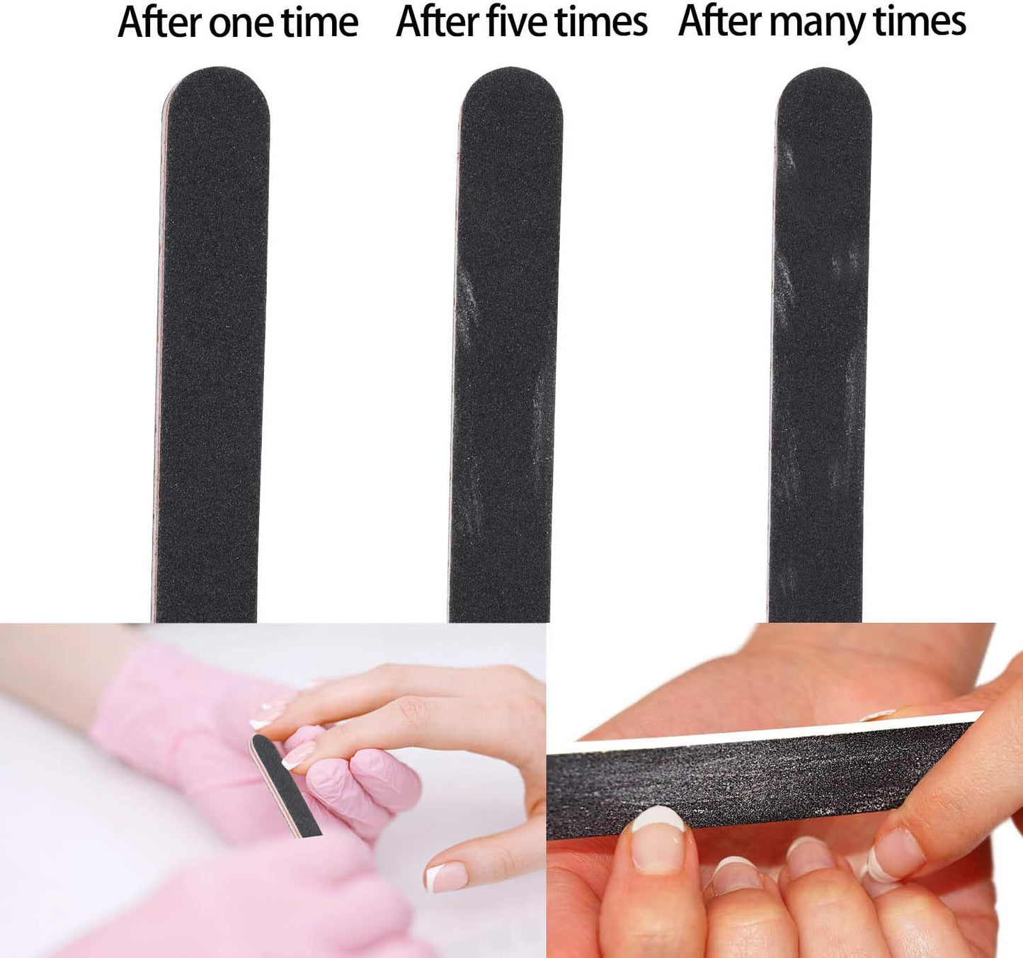 50 Pcs Nail Files for Acrylic Nails 100/180 Grit Double Sides Fingernail Files Professional Manicure Tools for Home Salon