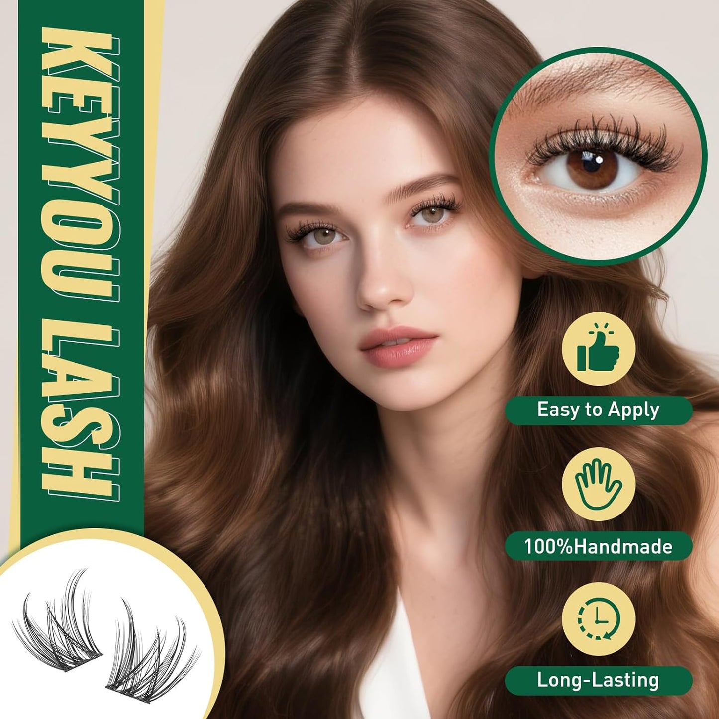 KEYYOULASH DIY Lash Extension Kit 144pcs 8-18MIX Lash Clusters Eyelash Extension Kit with Lash Bond and Seal,Remover,Applicators for DIY Lash Extensions at Home (KY03 Kit)