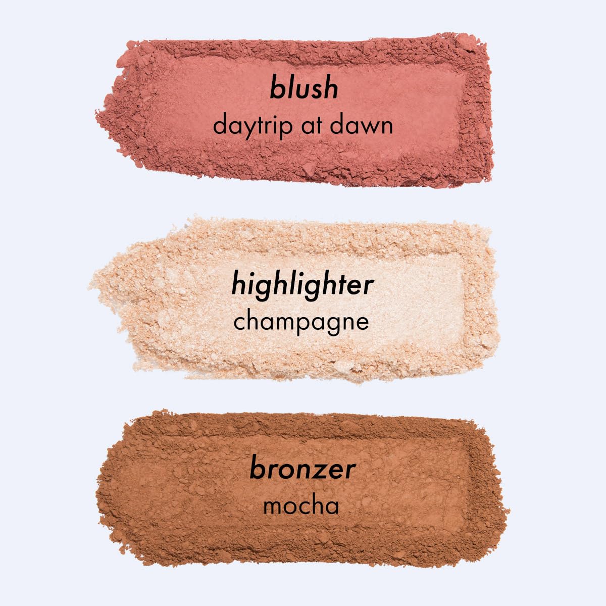 Subtl Beauty 3-in-1 travel makeup kit by subtl staks | powder blush, bronzer, and highlighter | includes mirror lid and mini brush | for medium-tan skin tones