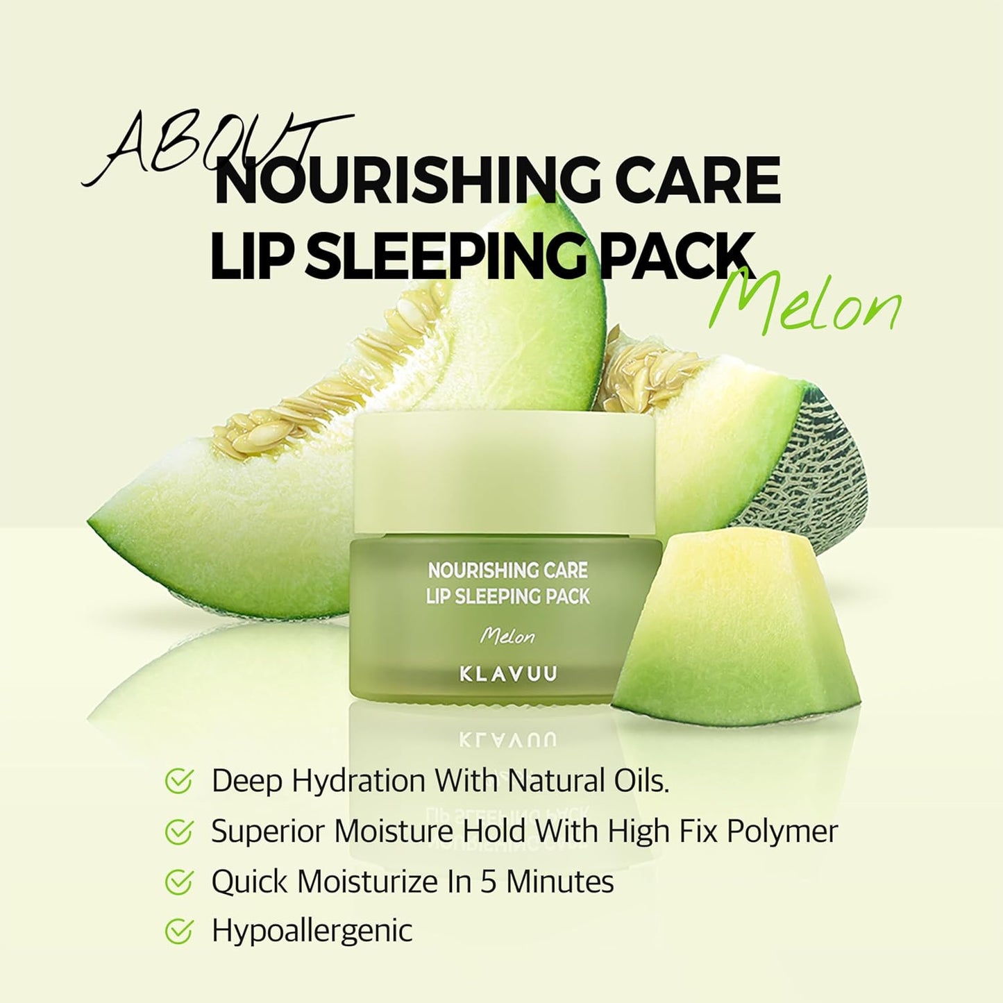 Klavuu Lip Mask Sleeping Pack (0.7oz) – Overnight Deep Hydrating Korean Lip Balm Treatment for Very Dry, Chapped Lips | Lip Lightening & Plumping with Instant Hydration | Gentle Exfoliating (Melon)