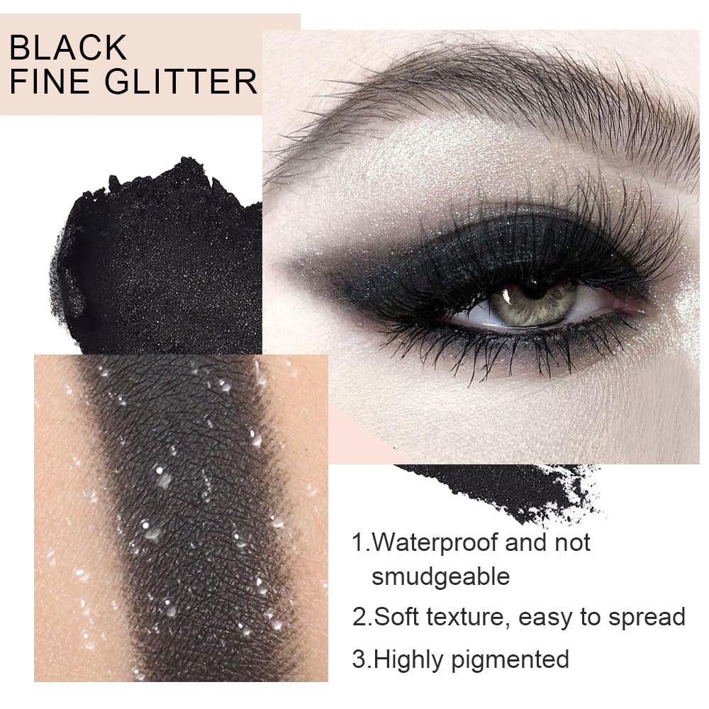 Single Nude Black Matte Eyeshadow,Intense Monochrome Eye Shadow,Apply Makeup Easily,Matte Pressed Powder Single Eyeshadow,24 Hour Eye Makeup Longwear Waterproof