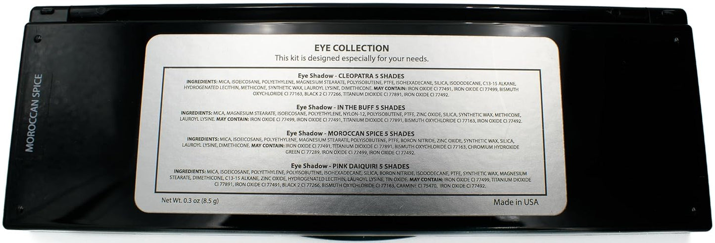 Moroccan Spice Shimmer White, Olive Green, Gold, Copper Penny Red, and Light Matte Orange Vegan Eyeshadow Palette; Talc, Paraben & Cruelty Free