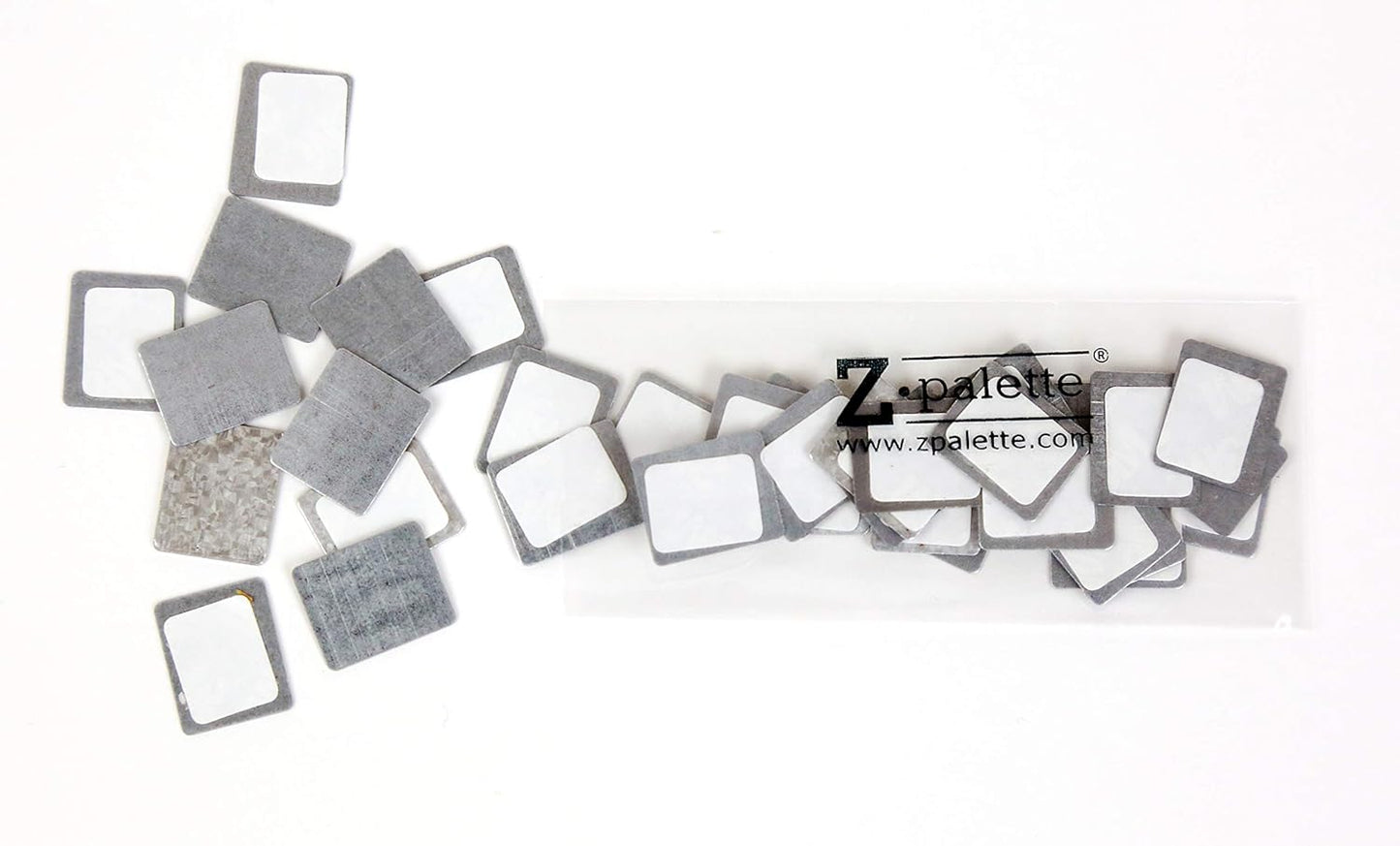 Square Metal Stickers 26mm 30-Pack for Non-Magnetized Makeup Pans