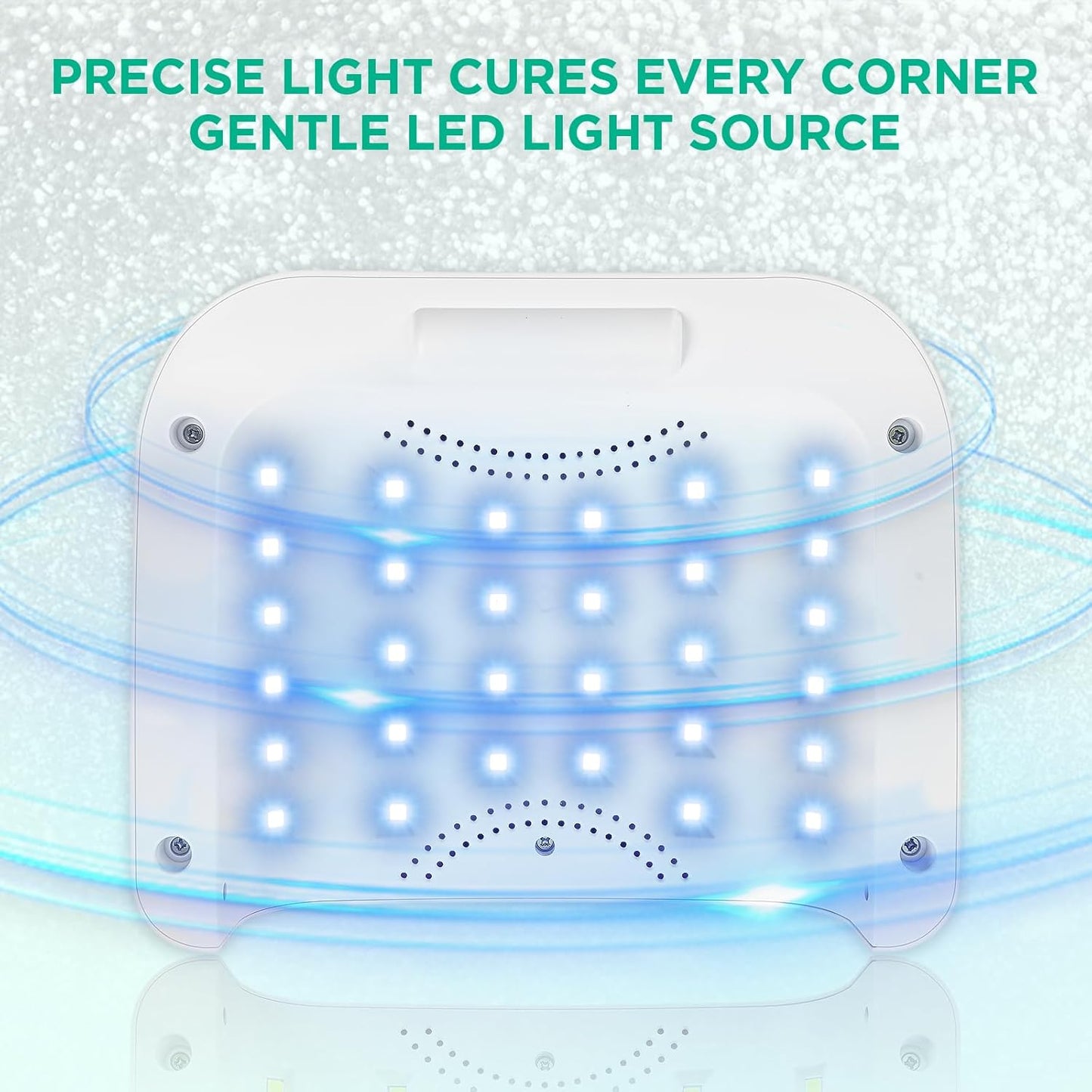 Cordless Nail Lamp, Rechargeable UV Nail Lamp for Gel Nails, LED Nail Lamp with 4 Timer Modes, Gel Nail Light Decorate with Sparkling Nail Rhinestones Diamond (Sparkly Green Diamond)